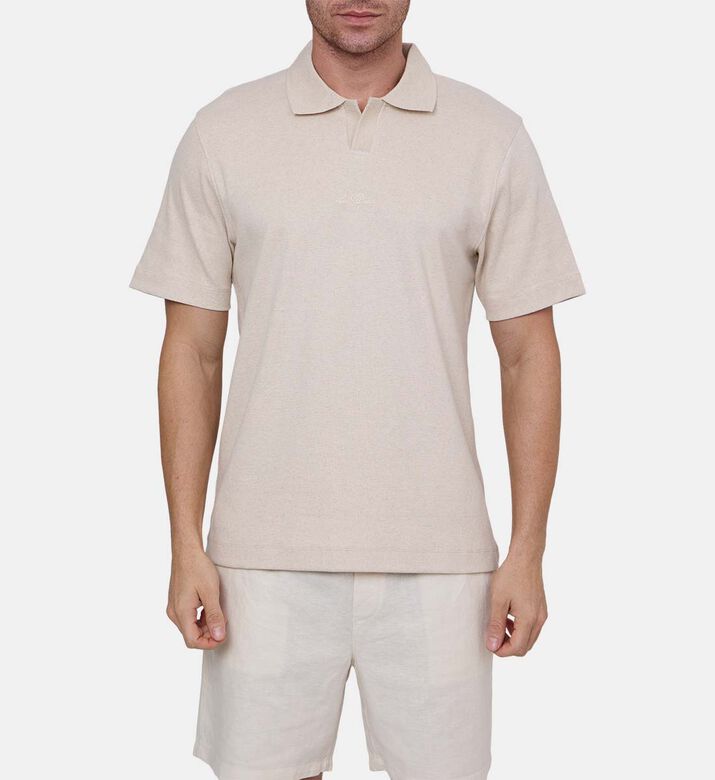 Miguel Fleck Rib Short-sleeve Polo Shirt