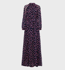 Tulle Heart-print Maxi Dress