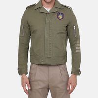 Embroidered Patch Long-sleeve Jacket