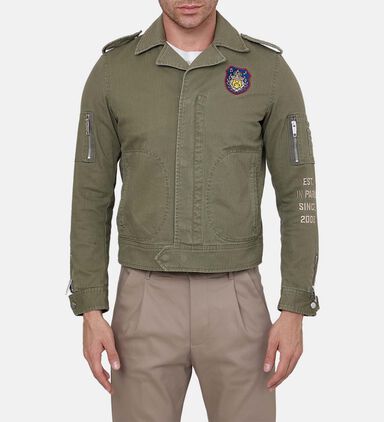 Embroidered Patch Long-sleeve Jacket