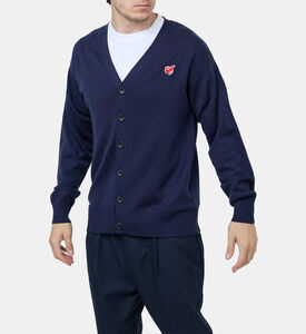 كارديغان محبوك برقعة ثعلب