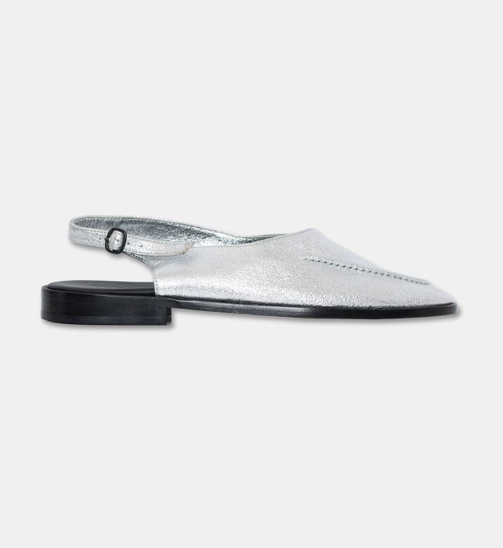 Hereu High-cut Deconstructed Metallic Slingback Loafers, Packshot View