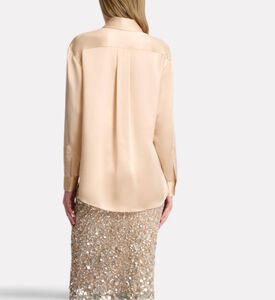Luisa Spagnoli Levriero Concealed Front Placket Straight-cut Shirt, Model View