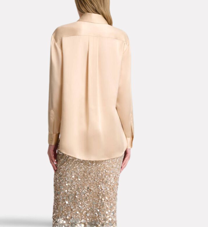 Luisa Spagnoli Levriero Concealed Front Placket Straight-cut Shirt, Model View