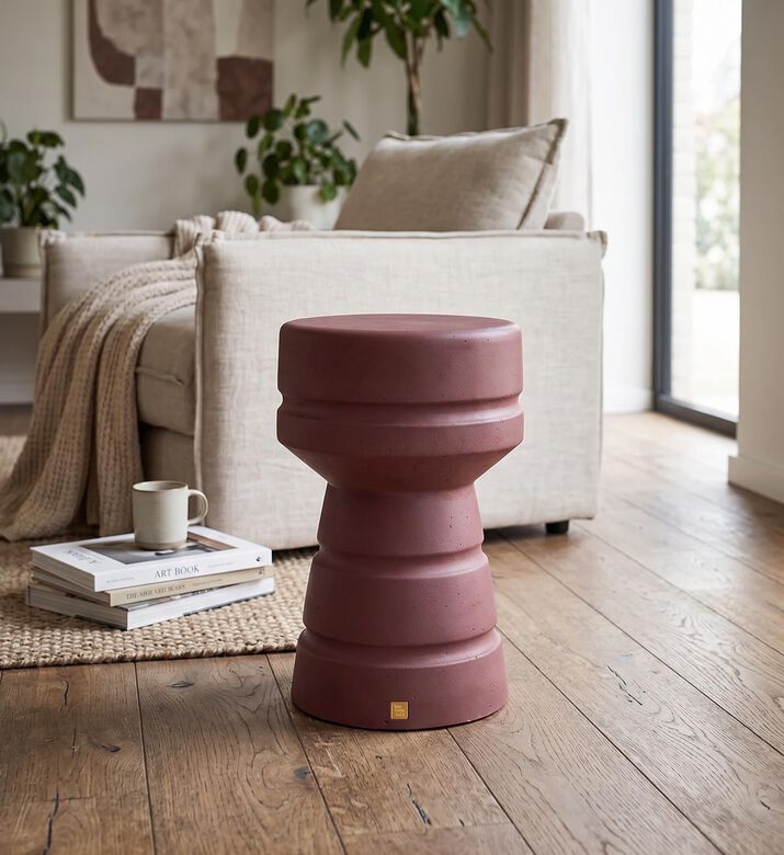 Versmissen Pawn Glass Fiber Concrete Stool, Packshot View