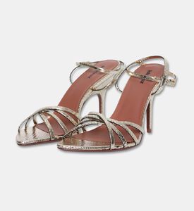Lola Cruiz Raquelle Metallic Snake-effect Sandals, Light-grey, Eu-41, Packshot View