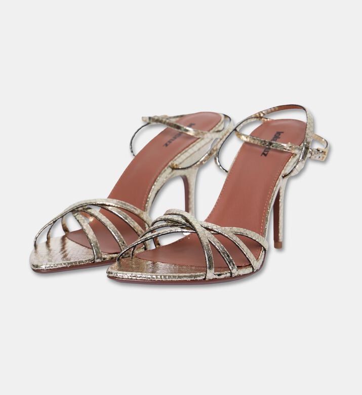 Lola Cruiz Raquelle Metallic Snake-effect Sandals, Light-grey, Eu-41, Packshot View