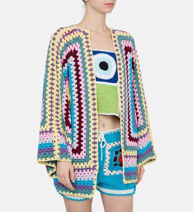 Crochet Hexagonal Motifs Cardigan