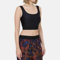 Logo Elastic Hem Crop Top