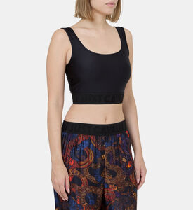 بلوزة قصيرة بحافة مطاطية بلوغو