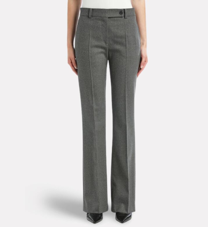 Luisa Spagnoli Ottonato Pressed Creases Flared Trousers, Model View