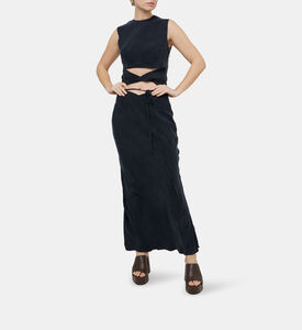 Front Cut Sleeveless Midi Dress