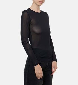 Isabel Marant Mesh Fitted Long-sleeve Top, Model View