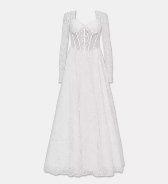 L Atelier Du Luxe Beaded Chantilly Lace Gown, Packshot View