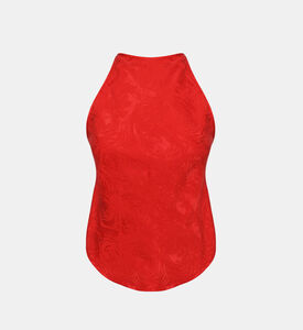 بلوزة منقوشة بظهر ملفوف