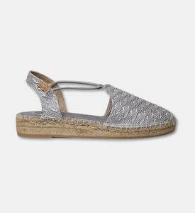 Toni Pons Elastic Slingback Woven Espadrilles, Silver, Eu-37, Packshot View