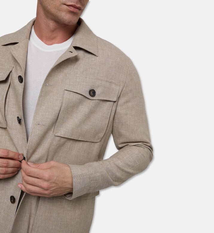 Pal Zileri Flap Pockets Structured Jacket, Camel, 54, Model View