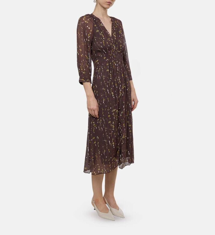 Floral-print V-neck Midi Dress