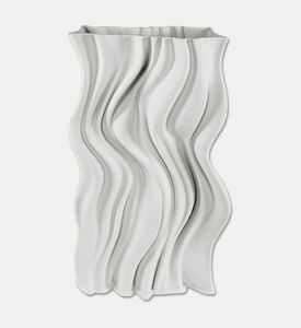 Shishi Vase Ceramic 3d Rect, White, 31x13,5x38-cm, Packshot View