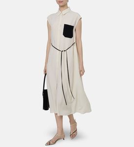 Beatrice B Linen Long-sleeve Shirt Dress, Model View