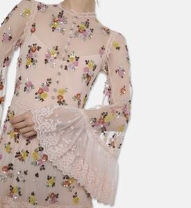 Alice and Olivia Embroidered Lace Maxi Dress, Model View