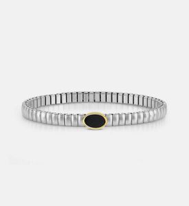 سوار بحجر بيضاوي من فولاذ مقاوم للصدأ