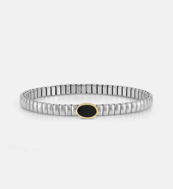 Oval Stone Stretch Stainless Steel Bracelet