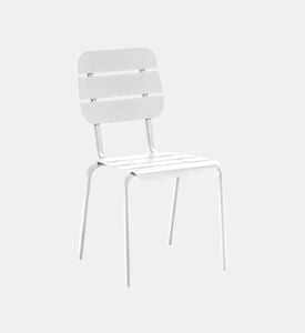 Ezeis Alicante Aluminum Stackable Chair, White, Packshot View