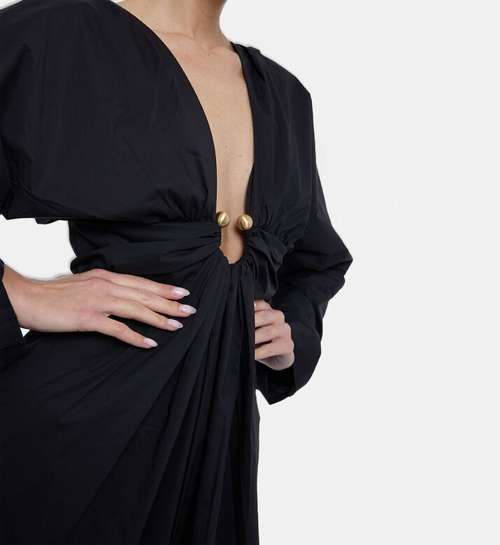 Cult Gaia Gold Ring-detail Midi Dress, Model View