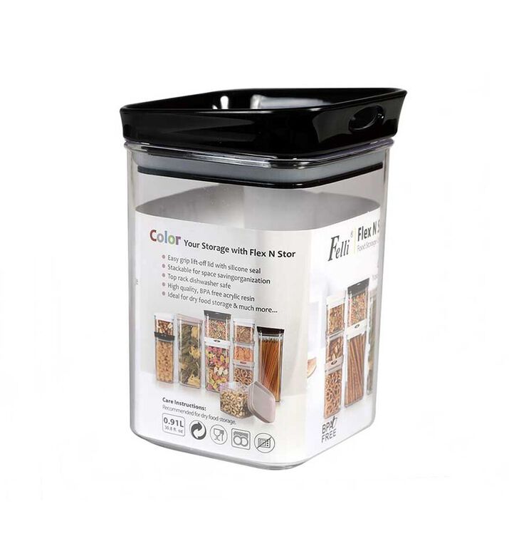 Home Deco and More Flex N Store Plastic Container, Clear, 910-ml, Packshot View
