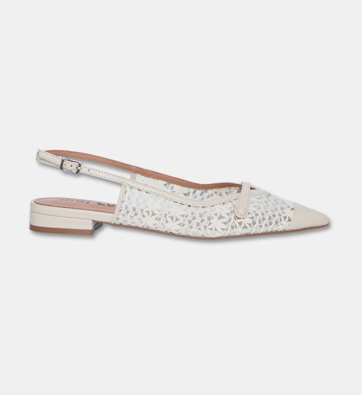 Bibilou Mesh Slingback Flats, Off-white, Eu-41, Packshot View
