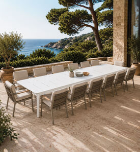 Home Deco and More Aluminum Butterfly-extension Dining Table, Taupe, Packshot View