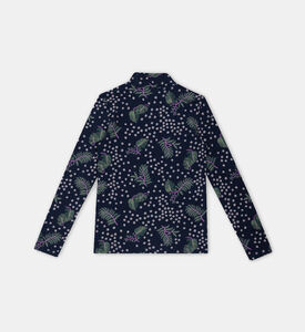 قميص برقبة عالية مطبوع بالكامل