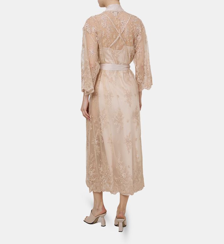 Darling Lace-trim Nightgown With Robe