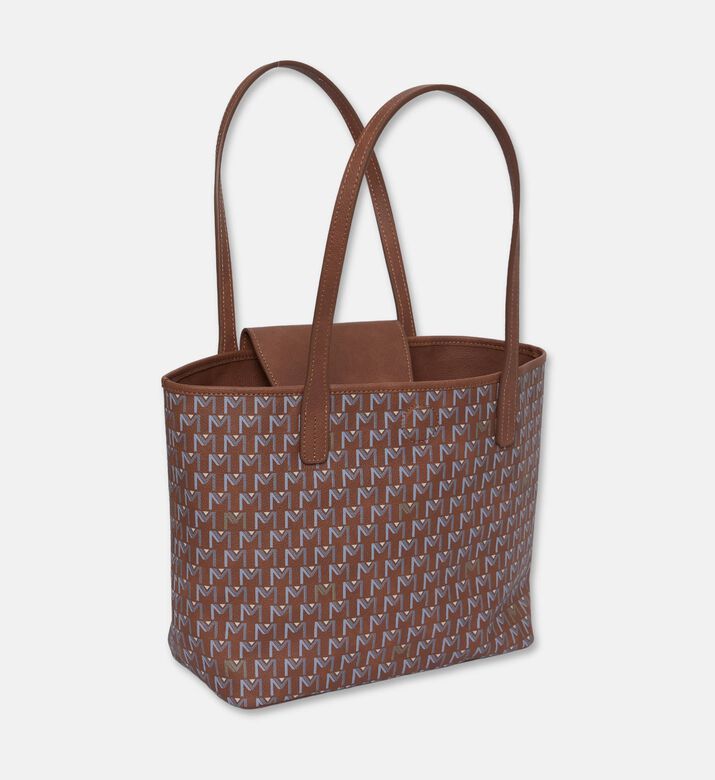 Maya.M All-over Monogram Medium Flap Tote Bag, Terracotta, Packshot View