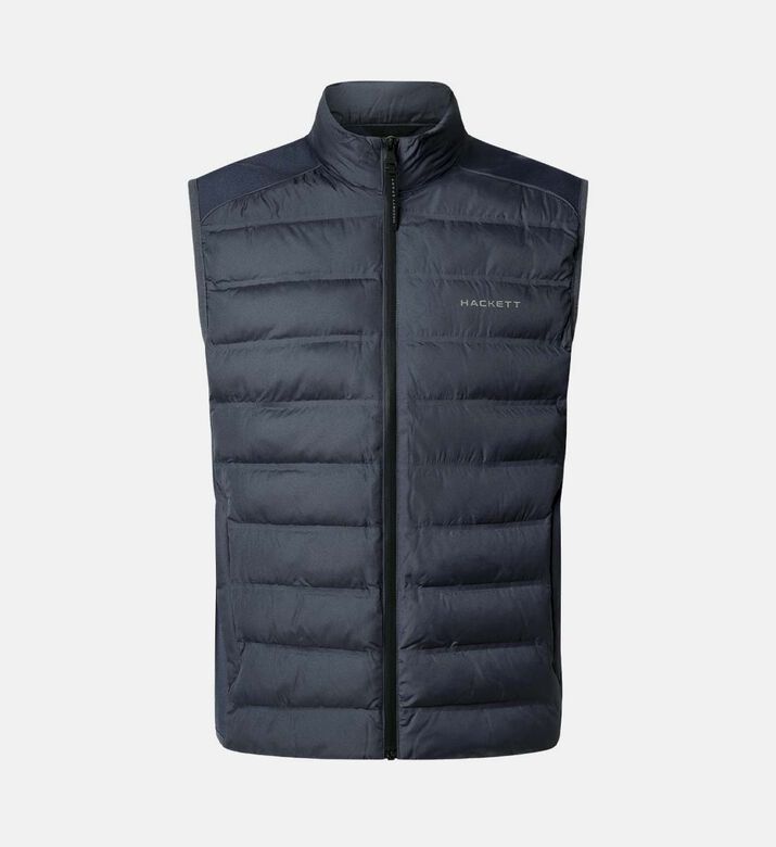 سترة منفوخة بدون أكمام وسحاب أمامي كامل