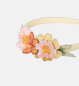 عصابة رأس مطرزة بأزهار