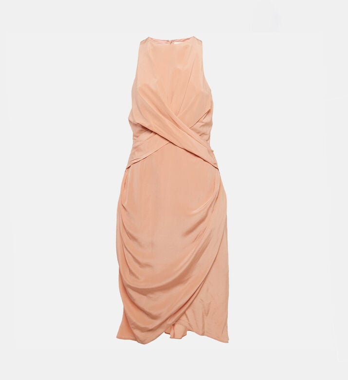 Zimmerman Silk Drape Detail Midi Dress, Packshot View Zimmerman Silk Drape Detail Midi Dress, Packshot View