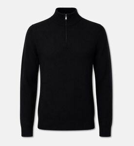 Galeries Lafayette Cashmere Half-zip Sweater, Black, Xl, Packshot View