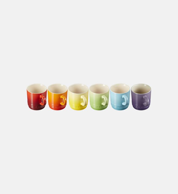 Stoneware Rainbow Cappucino Mug Set