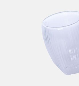 Double Wall Stripe Clear Glass Mug 2-piece Set - 280ml