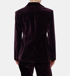 Federica Tosi Contrasting Collar Single Button Blazer, Model View