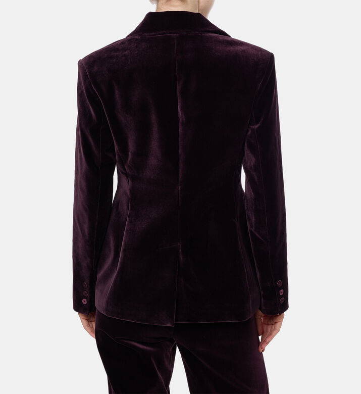 Federica Tosi Contrasting Collar Single Button Blazer, Model View