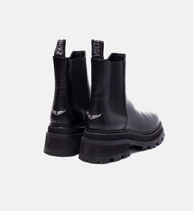 Semi-patent Smooth Leather Chelsea Boots
