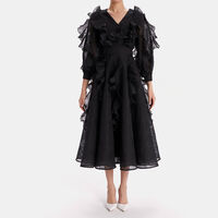 Midi Ruffle Sleeves Dress