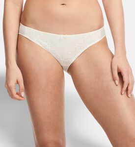 Chantelle Embroidered Mesh Briefs, Ivory, L, Model View