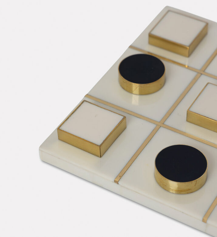 Home Deco and More Gold-toned Edges Tic Tac Toe Game Board, Packshot View