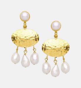 Ottoman Hands Pearl Drop Stud Earrings, Packshot View