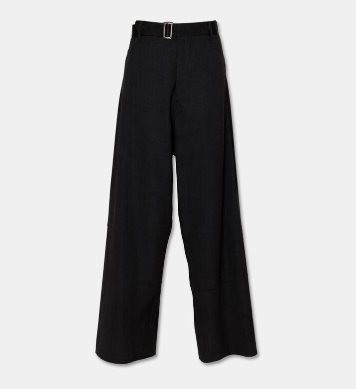 Plan C Wide-leg Belted Wool Pants, Packshot View