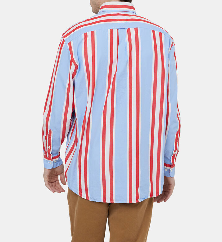 قميص بخطوط مختلطة بقصة عادية